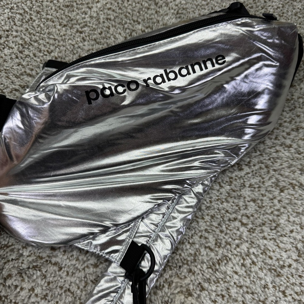 Paco Rabanne Metallic Silver Versatile Bag Pouch From Cologne Designer Fannypack